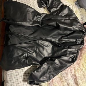 Oversized leather blazer